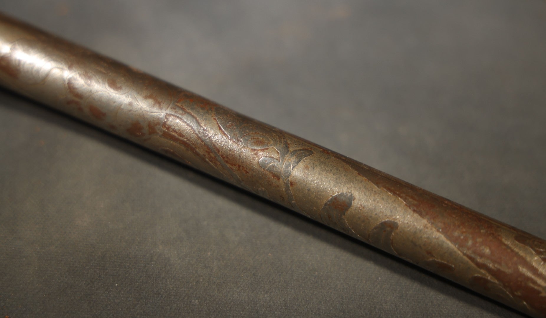 Vintage Persian Export Devil-Head Mace with Engraved Shaft and Disc Guard