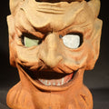 Lot 004 - Vintage 1930s Papier-Mache / Pulp Halloween Devil Head Lantern with Partial Paper Insert, Manufactured by F.N. Burt Company, Buffalo, New York, Circa 1930s, 6-1/2" H