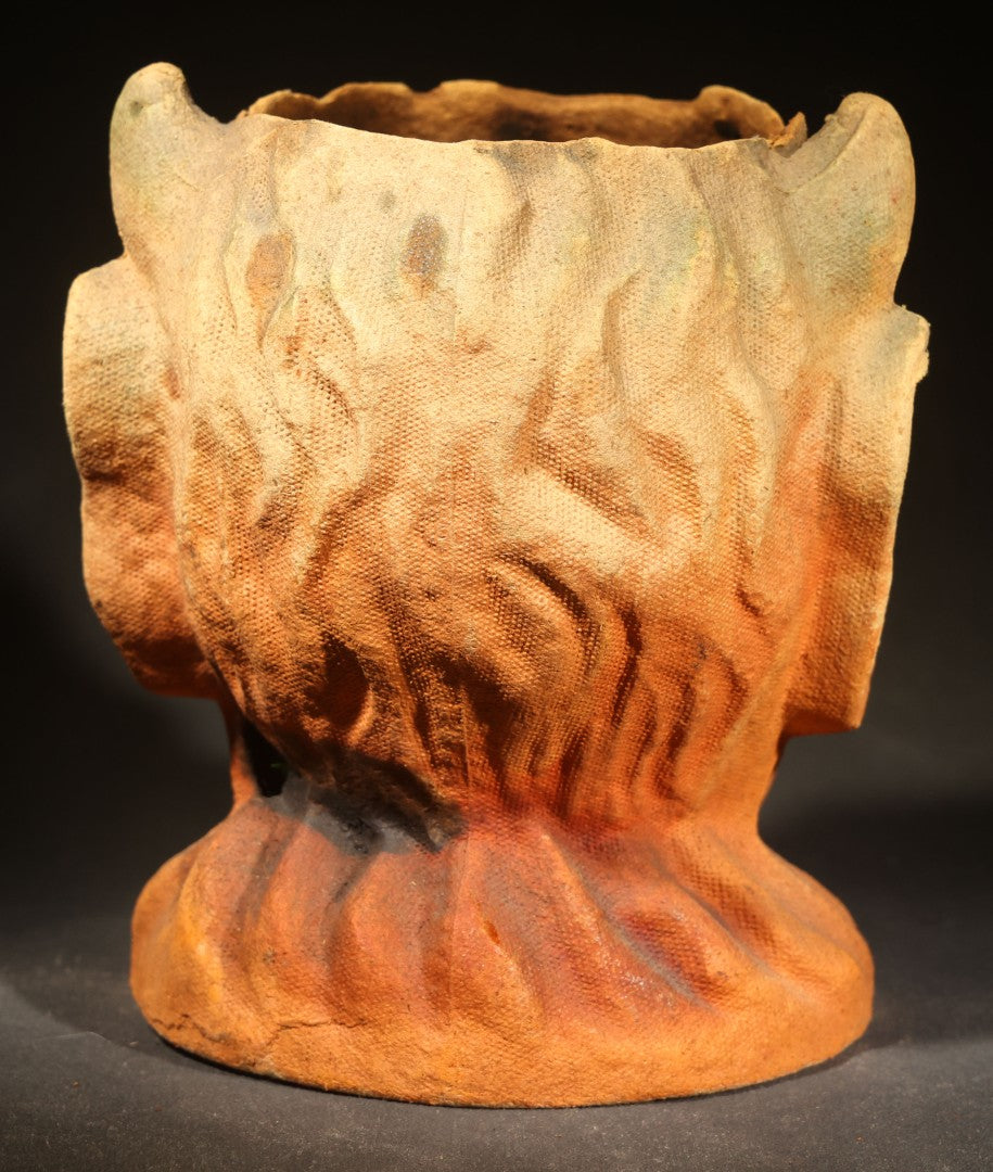 Vintage 1930s Papier-Mache / Pulp Halloween Devil Head Lantern with Partial Paper Insert, Manufactured by F.N. Burt Company, Buffalo, New York, Circa 1930s
