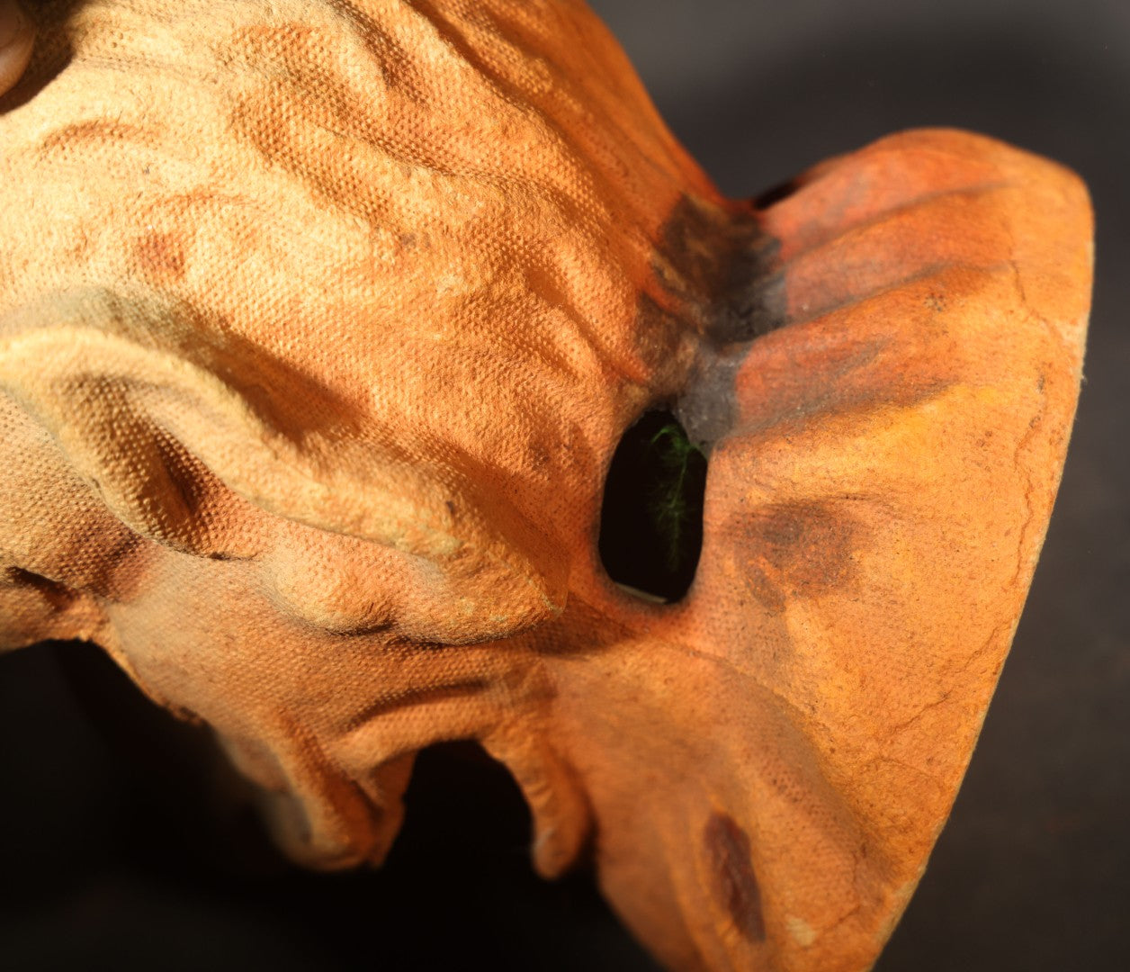 Vintage 1930s Papier-Mache / Pulp Halloween Devil Head Lantern with Partial Paper Insert, Manufactured by F.N. Burt Company, Buffalo, New York, Circa 1930s