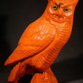 Lot 006 - Vintage Papier-Mache / Paper Pulp Halloween Owl Figure with Glass Eyes, Repainted, 13-1/2" H