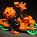 Lot 007 - Vintage Plastic Halloween Witch on Motorcycle Candy Container, Circa 1950s, Manufactured by Rosbro Plastics, Pawtucket, Rhode Island, 6-3/4" L x 5" H