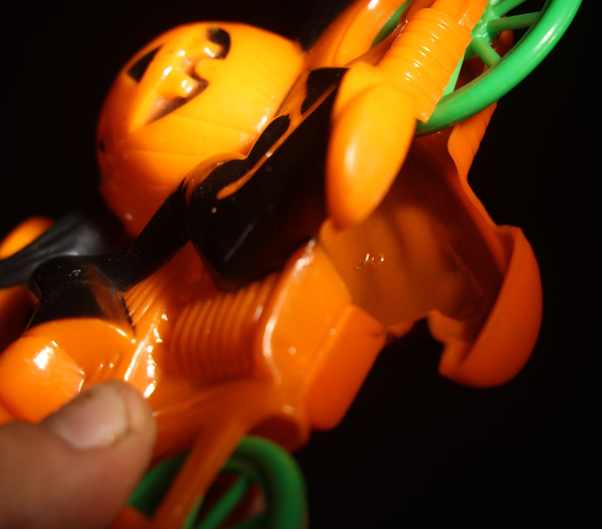 Vintage Plastic Halloween Witch on Motorcycle Candy Container, Circa 1950s, Manufactured by Rosbro Plastics, Pawtucket, Rhode Island
