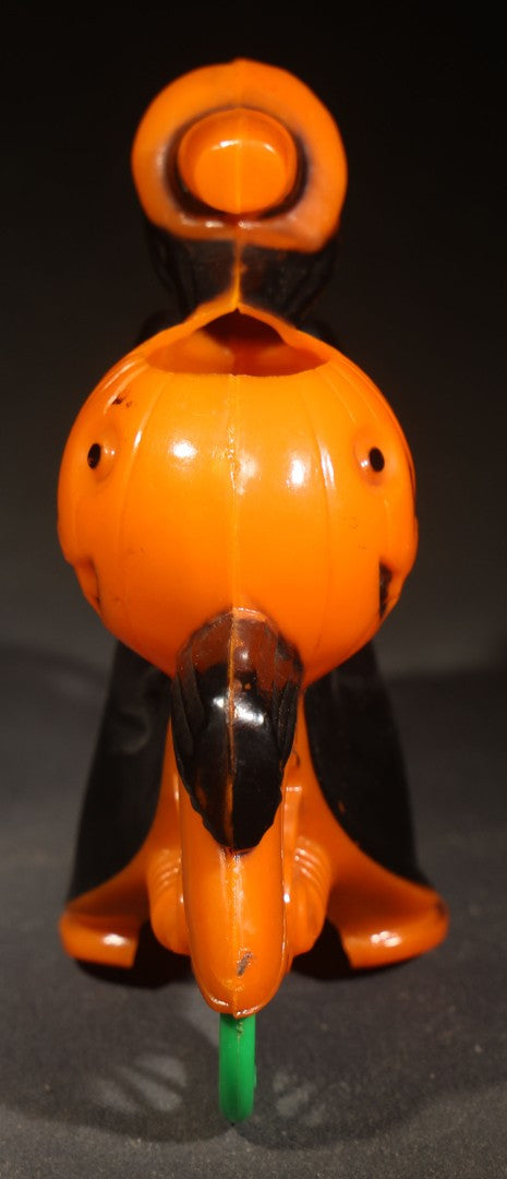 Vintage Plastic Halloween Witch on Motorcycle Candy Container, Circa 1950s, Manufactured by Rosbro Plastics, Pawtucket, Rhode Island