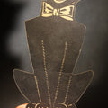 Lot 013 - Vintage Beistle Die-Cut Halloween Black Cat with Bow Tie Honeycomb Tissue Paper Table Decoration, Made in U.S.A., 6" W x 12-1/4" H