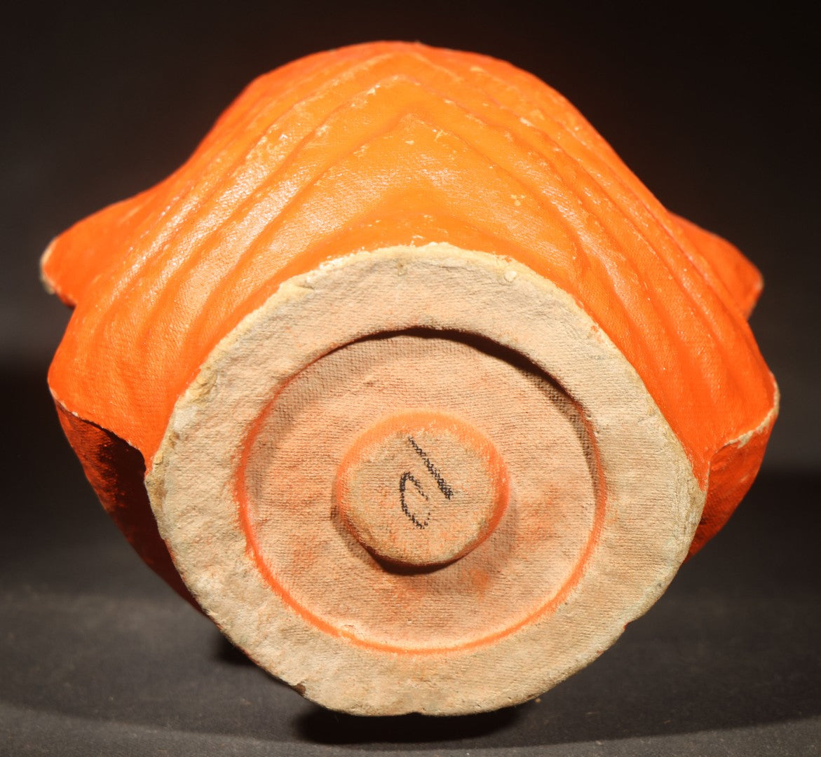 Vintage Papier-Mache / Paper Pulp Halloween Cat Head Lantern with Wire Bail Handle and Original Paper Insert