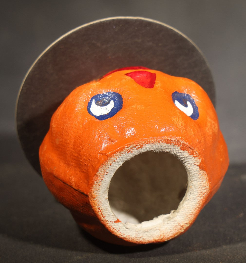 Pair of Vintage Papier Mache / Paper Pulp Halloween Jack-O-Lantern Pumpkin Nut Cups, One Manufactured by Master Craft (Kopper's), Kearny, New Jersey