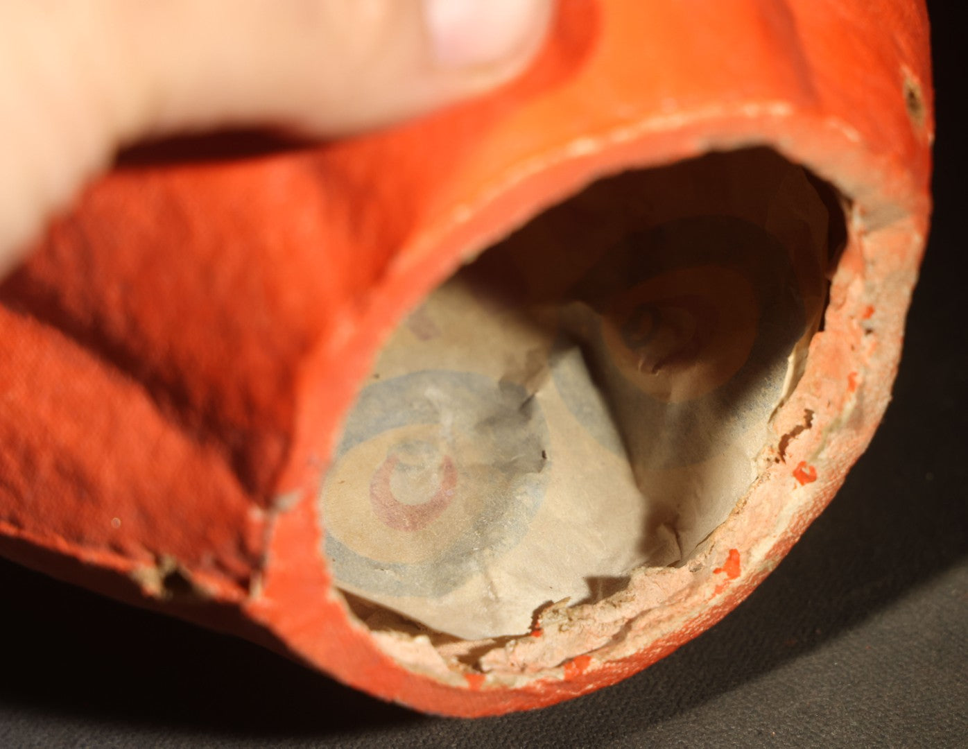 Vintage Papier-Mache / Paper Pulp Halloween Grinning Jack-O-Lantern Pumpkin Lantern with Original Paper Insert