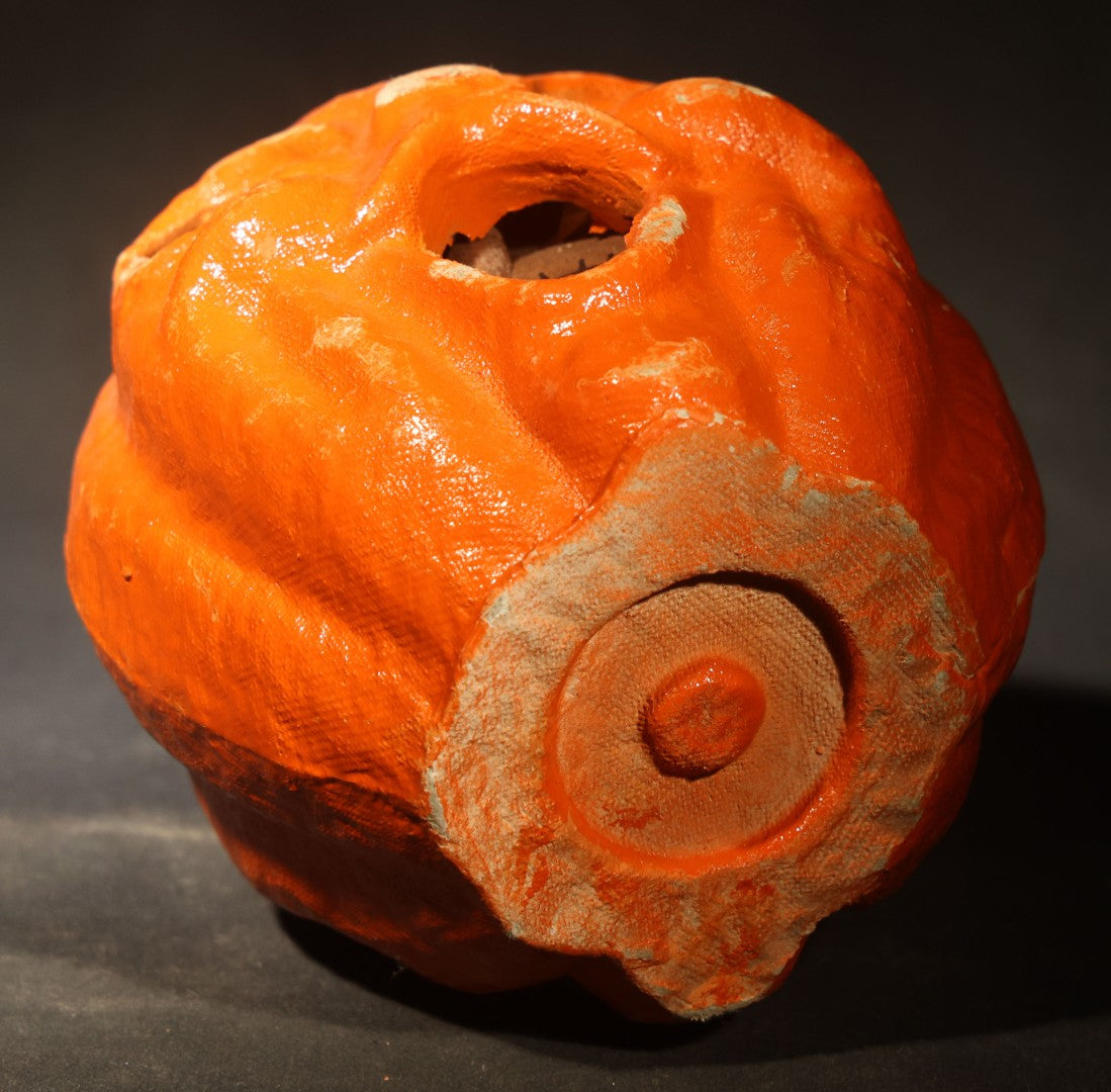 Vintage Papier-Mache / Paper Pulp Halloween Double-Sided Choir Boy Jack-O-Lantern Pumpkin Lantern with Remnants of Original Paper Inserts