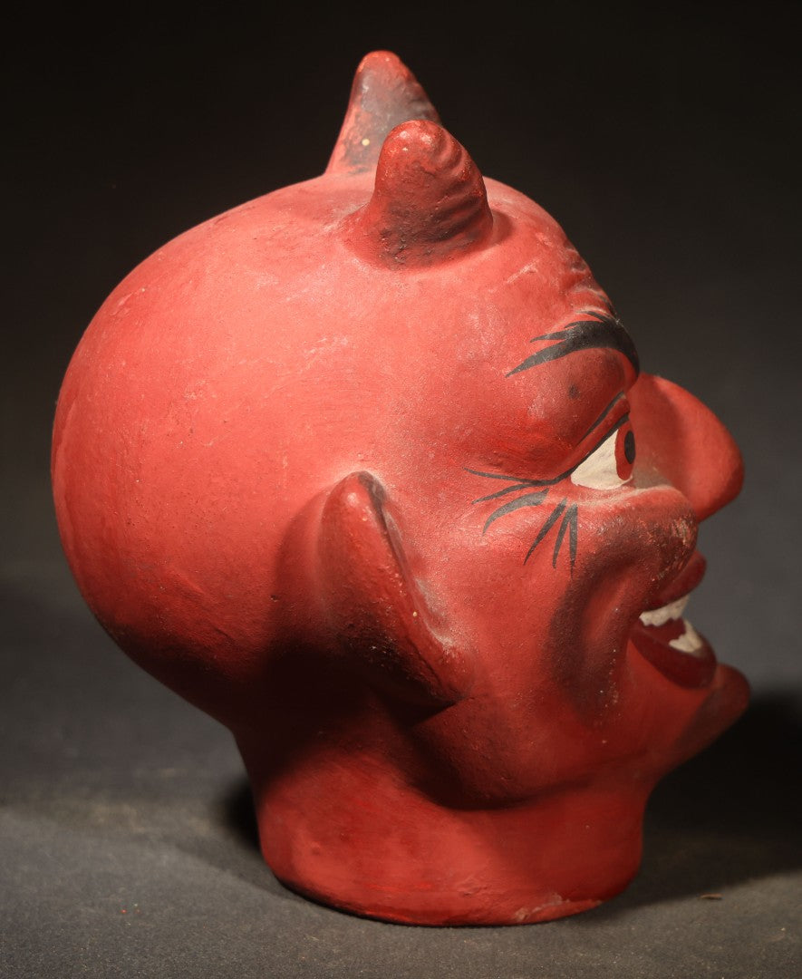 Vintage Fantasy Reproduction Papier Mache / Molded Paper Devil Head, Circa 1990s