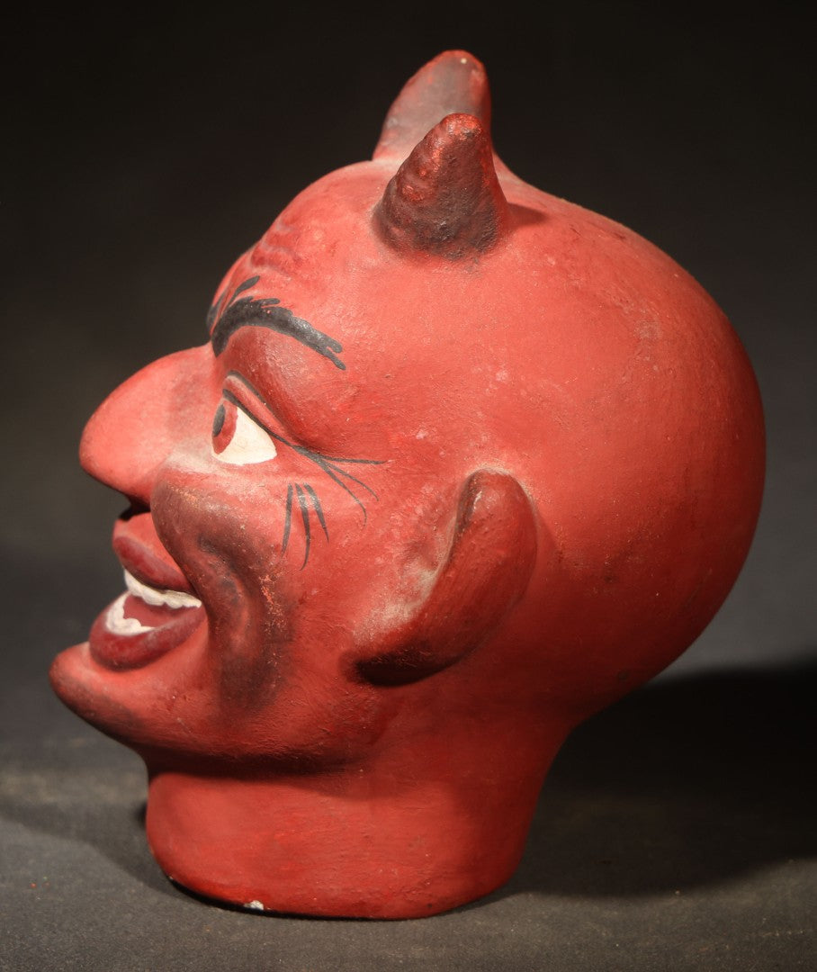 Vintage Fantasy Reproduction Papier Mache / Molded Paper Devil Head, Circa 1990s