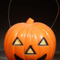 Lot 051 - Vintage Plastic Halloween Jack-O-Lantern Pumpkin Battery-Powered Lantern with Wire Bail Handle, Manufactured by Union Products Inc., Leominster, Massachusetts, Untested