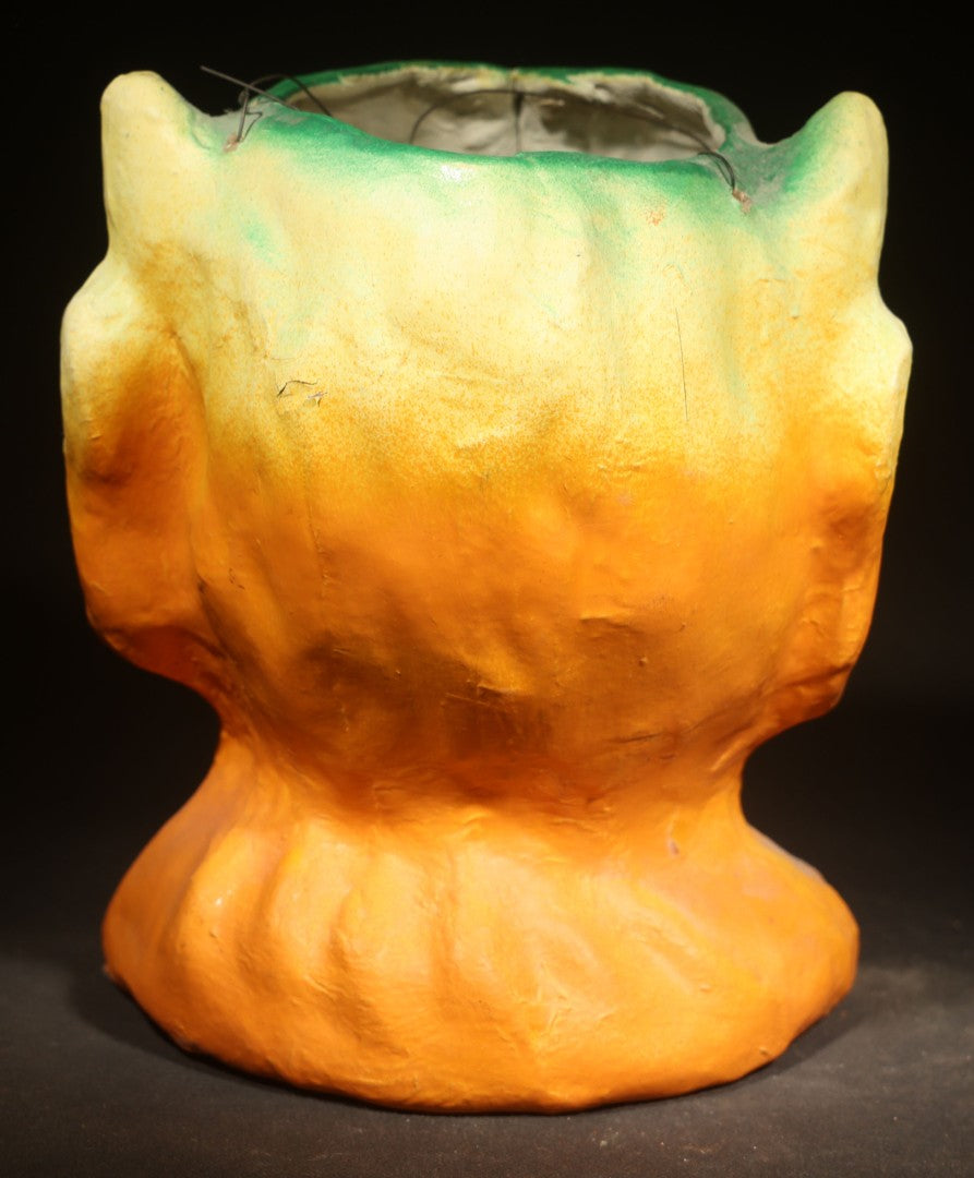 Pair of Modern Fantasy Reproduction Papier-Mache / Paper Pulp Halloween Lanterns including Devil Head and Cat Head