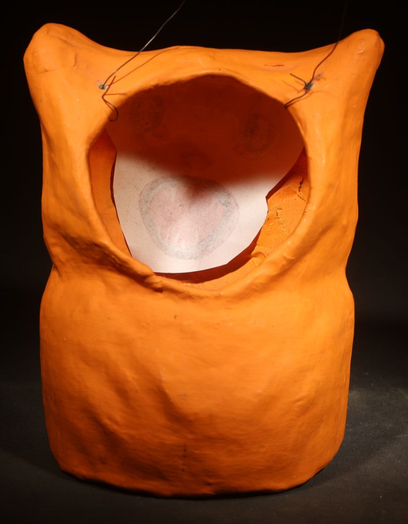 Pair of Modern Fantasy Reproduction Papier-Mache / Paper Pulp Halloween Lanterns including Devil Head and Cat Head
