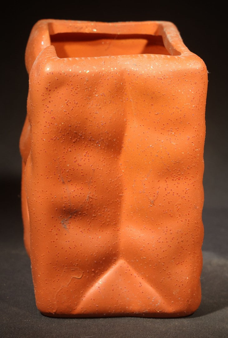 Modern Terracotta Halloween Jack-O-Lantern Luminary, Michaels Stores 2005, with Puopolo Candles Label