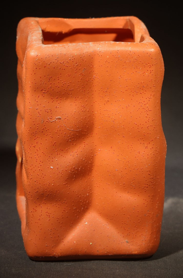 Modern Terracotta Halloween Jack-O-Lantern Luminary, Michaels Stores 2005, with Puopolo Candles Label