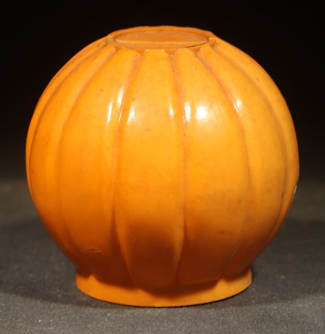 Vintage Plastic Halloween Jack-O-Lantern Pumpkin Flashlight Topper with Grinning Face