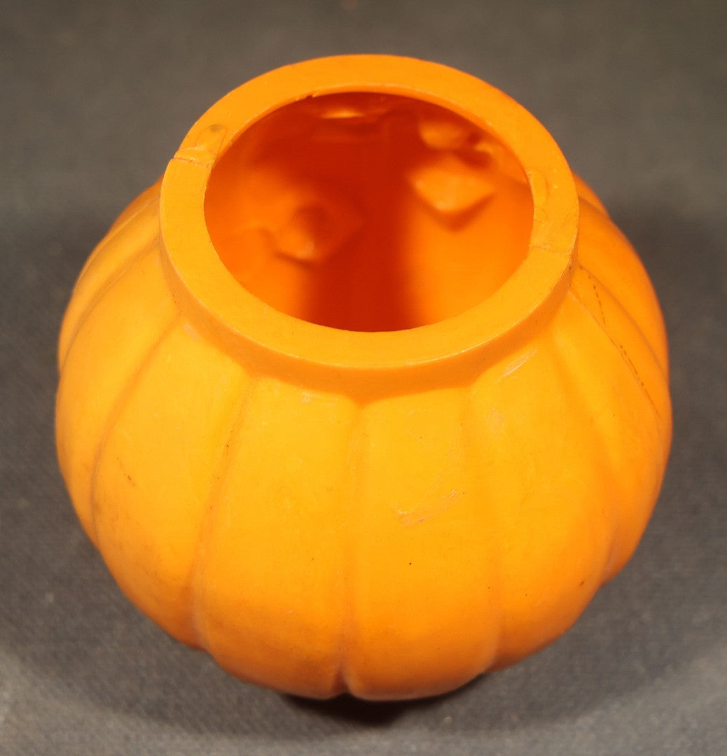 Vintage Plastic Halloween Jack-O-Lantern Pumpkin Flashlight Topper with Grinning Face