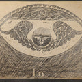Lot 001 - Vintage Grave Rubbing on Paper of Joshua Lawrence Headstone with Winged Cherub Motif, Died October 17, 1799, Concord, New Hampshire, 22-7/8" W x 13-1/4" H