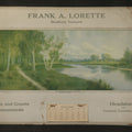 Lot 002 - Antique 1916 Frank A. Lorette Marble and Granite Monuments Advertising Calendar, "Headstones and General Cemetery Work," With Landscape After Geo. Howell Gay, Bradford, Vermont, 22" W x 13-3/4" H