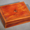 Lot 009 - Vintage Italian Souvenir Wood Box with Inlaid Swallow and "Capri" Script, Inscribed "I Love You Betty" And Signed "Joe", 4" L x 1-3/8" H