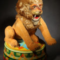 Lot 010 - Vintage Battery-Operated Circus Lion Toy on Lithographed Tin Platform, Made in Japan, Not Tested, 10" H