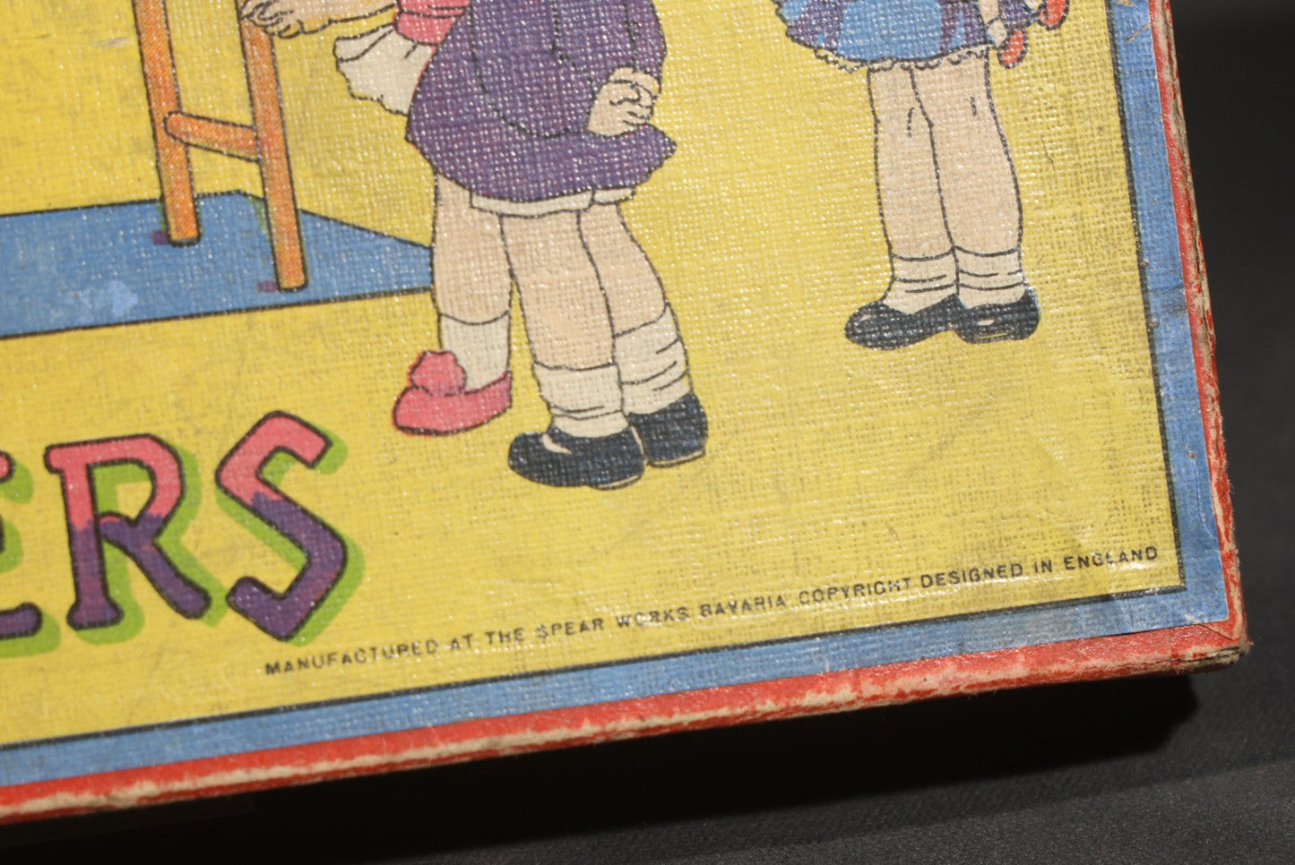 Vintage Snakes and Ladders Board Game and Box, Spear's Games, Manufactured at the Spear Works, Bavaria, Designed in England