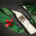 Lot 014 - Antique Knights Templar Masonic Baldric Sash with "In Hoc Signo Vinces" Cross Medallion and Red Passion Cross, 37" L
