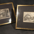 Lot 018 - Pair of Antique Engraving Prints of Roman Architecture Including "Avanzi Comunemente Detti LA Curia Ostilia" ("Remains Commonly Called the Curia Hostilia") and "Temple De Romulus" ("Temple of Romulus") in Modern Frames, 10-3/4" W x 8-3/4" H each