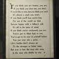 Lot 021 - Vintage Framed Inspirational Poem Print, "If You Think You Are Beaten, You Are", 10-1/4" W x 12-1/2" H