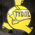 Lot 026 - Vintage Tydol Gasoline Die-Cut License Plate Topper with Tydol Man Service Attendant Graphic