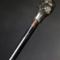 Lot 027 - Antique Swagger Stick with Figural Dog Head Handle and Bamboo Shaft, 22-1/2" L