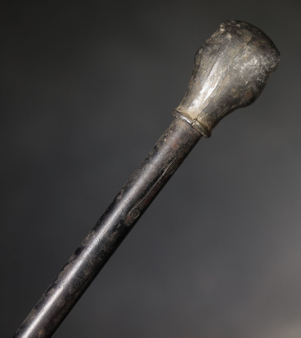 Antique Swagger Stick with Figural Dog Head Handle and Bamboo Shaft