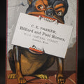 Lot 028 - Antique C. E. Parker Billiard and Pool Rooms Trade Card with Snarling Dog Graphic, Lowell, Massachusetts