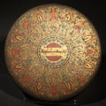 Lot 033 - Antique "Happiness in Every Box" Round Biscuit Tin with Paisley Design, 7-1/4" L