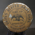 Lot 035 - Antique United States Army Caps Waterproof Percussion Cap Tin with Contents, Manufactured by U.M.C. Co., Bridgeport, Connecticut, Eagle and Shield Graphic, 2-1/8" L