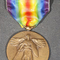 Lot 039 - Antique U.S. World War I Victory Medal with Rainbow Ribbon, "The Great War for Civilization," Winged Victory Obverse, Allied Nations Reverse, Circa 1919