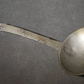 Lot 044 - Antique Pewter Spoon with Figural Cherub Handle and Stamped Rose Mark in Bowl, 7-1/4" L
