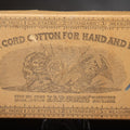 Lot 047 - Antique J. & P. Coats "Best Six Cord Cotton for Hand and Machine" Spool Cotton Box, No. 50 Dark Slate, 200 Yards, with Lion and Eagle Vignette, Blue Pencil Markings, and Clark's O.N.T. Advertising, George A. Clark & Brother Sole Agents, 6-1/8" L