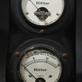 Lot 049 - Antique Ritter Dual-Gauge Meter Panel Salvaged from an X-Ray Machine, A.C. Volts and D.C. Milliamperes Gauges, Manufactured by Roller-Smith Co., Bethlehem, Pennsylvania, U.S.A., Ritter Dental Mfg. Co., Rochester, New York, Circa 1915, 8-1/2" H