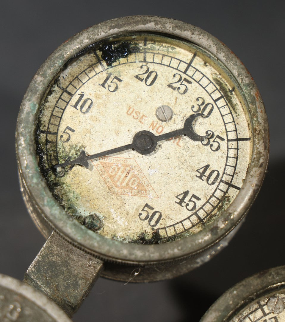 Antique Dual-Gauge Gas Pressure Regulator Salvaged from a Ritter X-Ray Machine, Ritter Dental Mfg. Co., Rochester, New York, Circa 1915