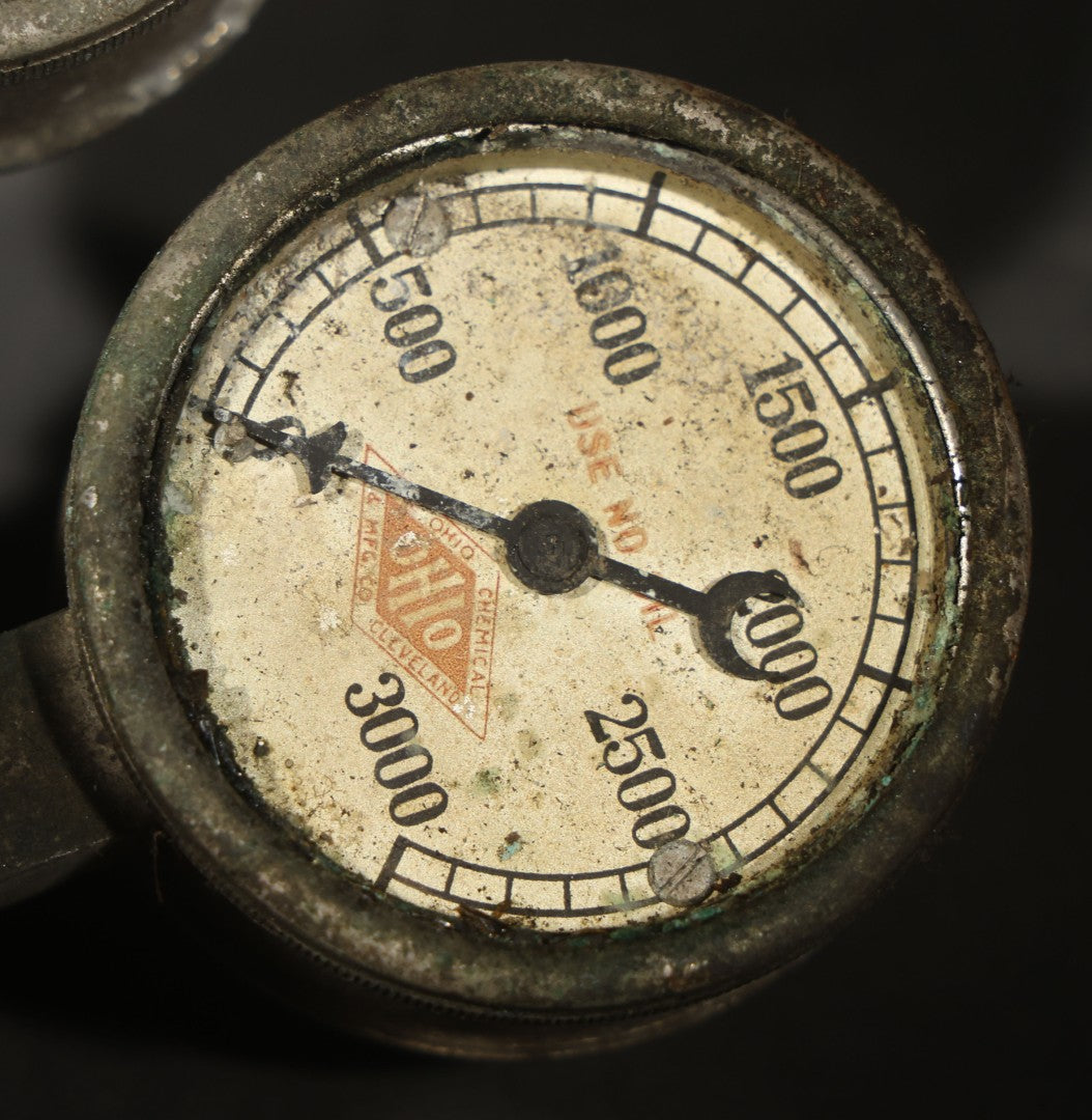 Antique Dual-Gauge Gas Pressure Regulator Salvaged from a Ritter X-Ray Machine, Ritter Dental Mfg. Co., Rochester, New York, Circa 1915