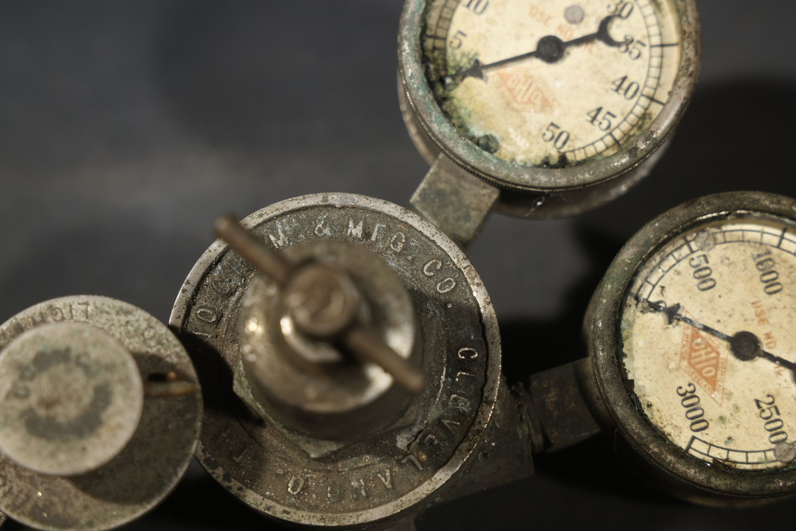 Antique Dual-Gauge Gas Pressure Regulator Salvaged from a Ritter X-Ray Machine, Ritter Dental Mfg. Co., Rochester, New York, Circa 1915