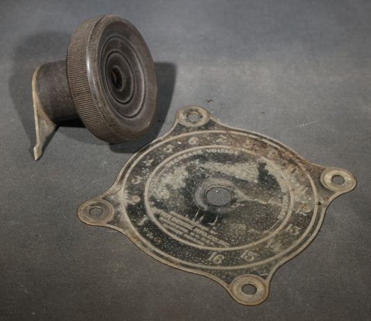 Antique Voltage Control Dial and Faceplate Salvaged from a Ritter Dental X-Ray Machine, Manufactured by Ritter Dental Mfg. Co. Inc., Rochester, New York, Circa 1915