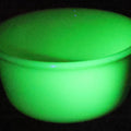 Lot 052 - Vintage Uranium Glass Mixing Bowl, Manufactured by Hamilton Beach, Racine, Wisconsin, 9-1/4" L x 4-5/8" H