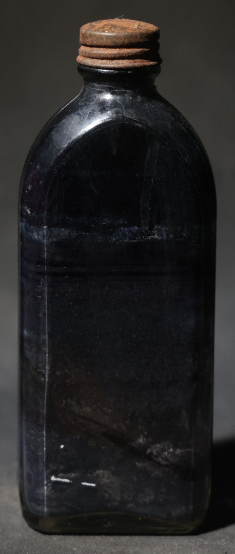 Antique "Black Beauty" Stove Polish Bottle with Original Label, Horse Head Graphic, "My Beauty Will Not Burn Off," 6 Ounces