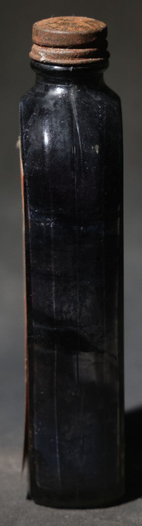 Antique "Black Beauty" Stove Polish Bottle with Original Label, Horse Head Graphic, "My Beauty Will Not Burn Off," 6 Ounces