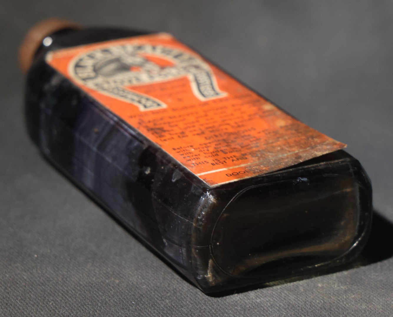 Antique "Black Beauty" Stove Polish Bottle with Original Label, Horse Head Graphic, "My Beauty Will Not Burn Off," 6 Ounces