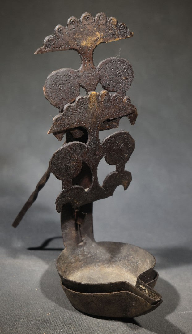 Pair Iron Betty Lamps