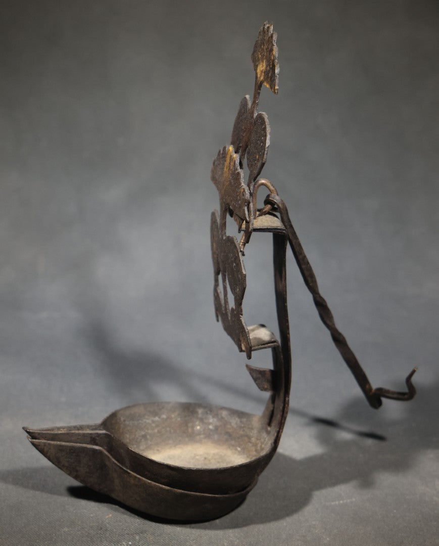 Pair Iron Betty Lamps